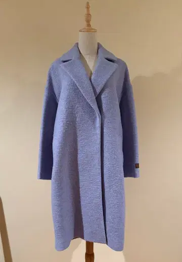 테치치 롱 체스터 코트 블루 M