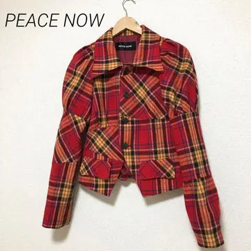 새상품급 PEACE NOW 체크 무늬 디자인 자켓