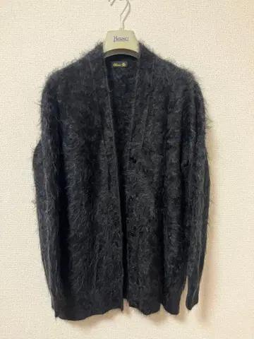 Drawer 캐시미어 퍼 블랙 가디건