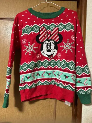 미니 마우스 크리스마스 니트 스웨터 디즈니 크리스마스 L 사이즈