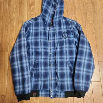 SPITFIRE 체크 무늬 퀼팅 후드티 S 사이즈