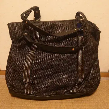 MONICA 블랙 토트백 뜨개질 핸들