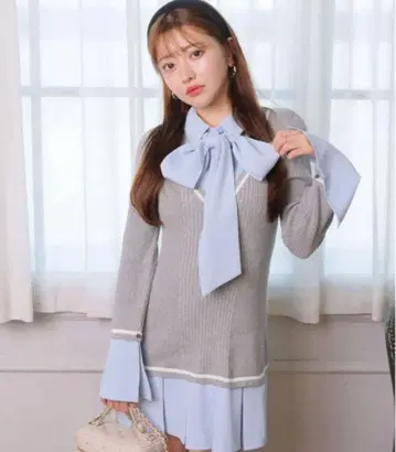 LIP SERVICE 셔츠 도킹 플리츠 원피스