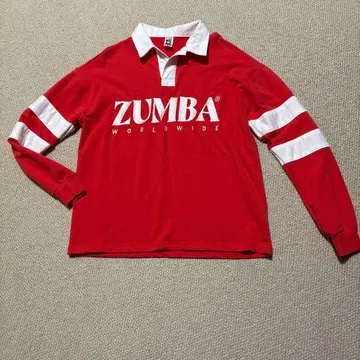ZUMBA 긴팔 피케 셔츠 XS 사이즈 레드