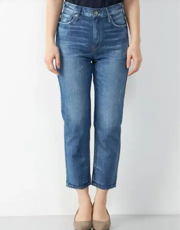 upper hights 하이웨스트 스트레이트 데님 라이트 블루