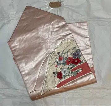 나고야 오비 나고야 제봉 순수 실크 동백 핑크