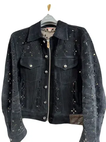 MASU 23ss DIAMOND-CUT LEATHER JACKET 46