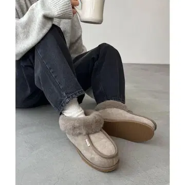 그레이 어그 부츠 스웨이드 퍼 포함