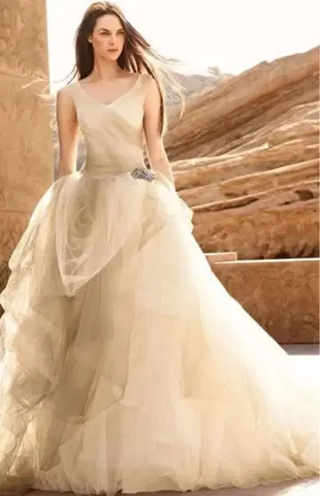 White by Vera Wang 파니에 달린 프린세스 튤 드레스