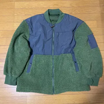 플리스 나일론 자켓 그린/그레이