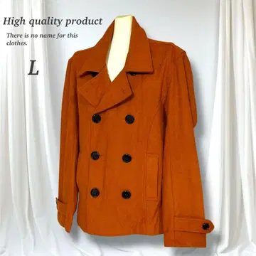 미사용급 고품질 P코트 테라코타 남성용 L 방한 두꺼운 원단 따뜻한 소재