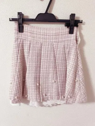 Ank Rouge 펄 트위드 플리츠 스커트