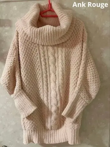 Ank Rouge 핑크 터틀넥 니트