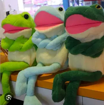 개구리 봉제 인형 빅 3색 세트