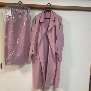 PLST 핑크 롱 코트 L 사이즈 핑크 스커트 M 사이즈