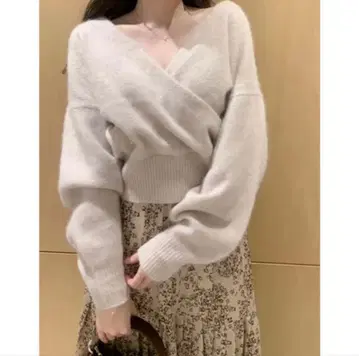 SNIDEL 라메 라쿤 풀오버 니트