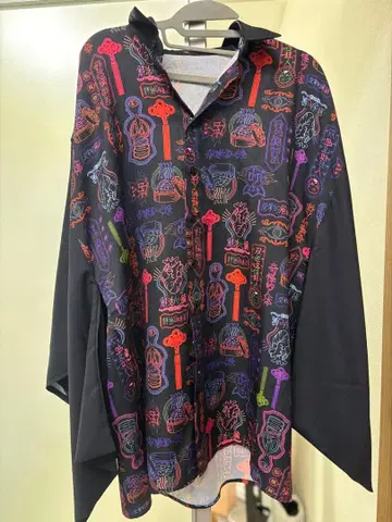 DXMOUVE(두모베) 장기 간판 패턴 기모노 소매 셔츠