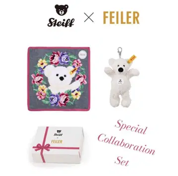 일본교 미츠코시 FEILER 페이 손수건 steiff 테디베어