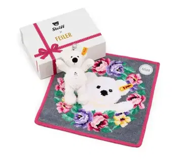 일본교 미츠코시 FEILER 페이 손수건 steiff 테디베어