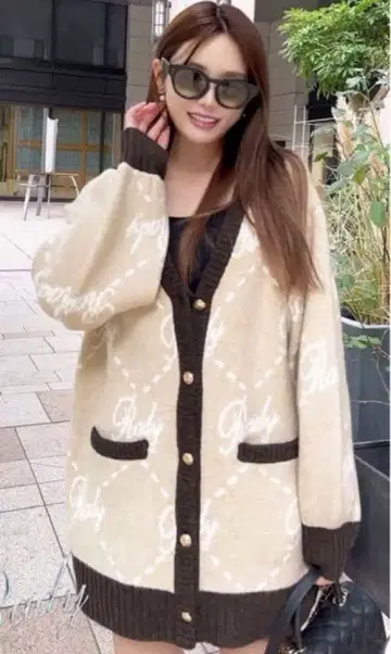 Rady 로고 니트 가디건 M