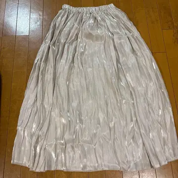 디스코트 쉬폰 플리츠 롱 스커트 리버서블