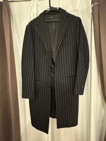 어반 리서치 네이비 스트라이프 체스터 코트