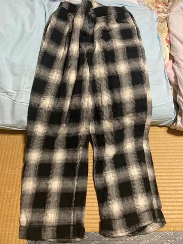 키네마 kinema 옴브레 체크 팬츠 L 사이즈