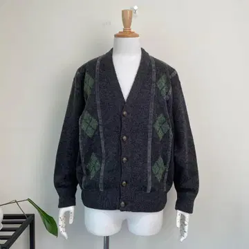 80s 90s 모헤어 니트 가디건 아가일 빈티지 구제 의류