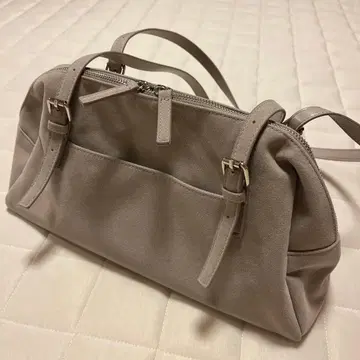 LEPSIM 그레이 스웨이드풍 핸드백