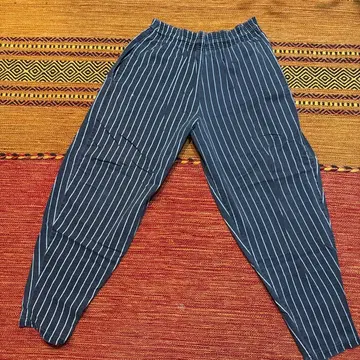 스트라이프 패턴 워크 팬츠 블랙/화이트