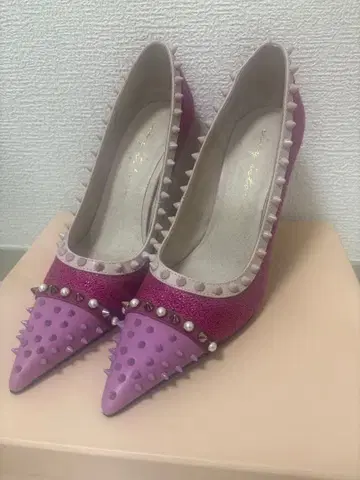 eimyistoire 보라색 스터드 하이힐 펌프스