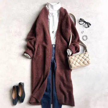 새상품급 정가 6만 ATON 에이톤 퍼 캐시미어 가디건 브라운