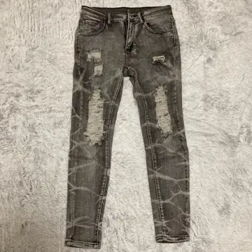 테이크오프 TAKE OFF 데미지 스키니 데님 사이즈 30 그레이