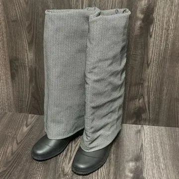 [새상품급] 롱 부츠 러버 부츠 37 블랙 체커 패턴