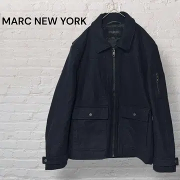 MARC NEW YORK 울 자켓 울 밀리터리 블루종 네이비 XL