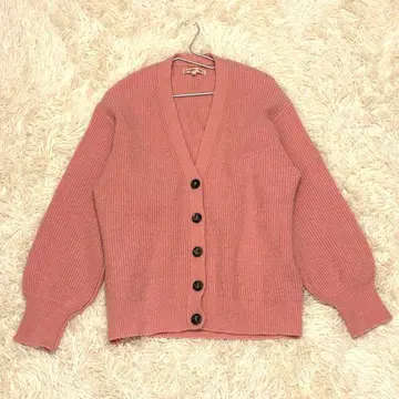 [ Apuweiser-riche ] 인기 핑크 리브 니트 긴팔 가디건 2