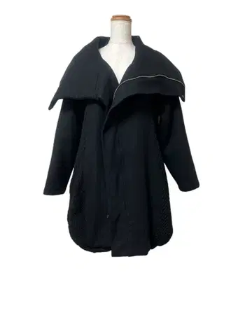 고무 밴딩 충전솜 자켓 블루종 절개 아우터 블랙 M