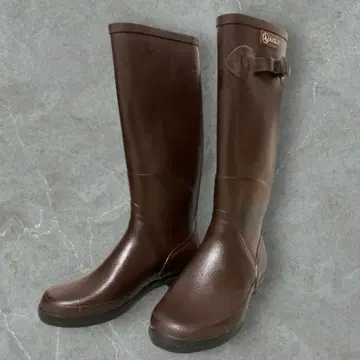 새상품급 AIGLE 에이글 러버 레인부츠 브라운 37