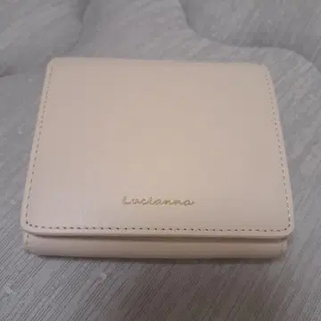 미사용 이단 접이식 지갑 지갑 천연 가죽 화이트