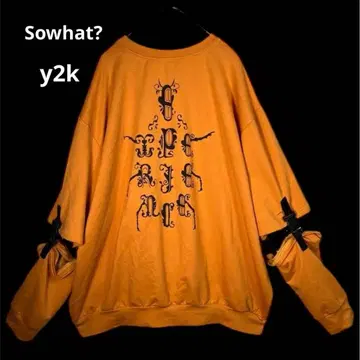 y2k 새상품급 Sowhat? 쏘왓 개미 변형 맨투맨 L
