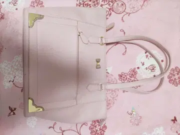 핑크 토트백 골드 장식