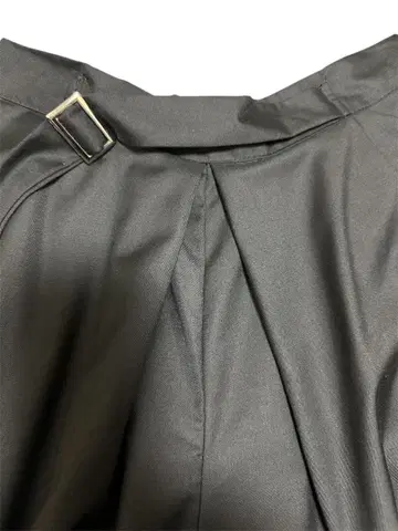 블랙 와이드 하카마 팬츠 벨트 포함 허리밴딩 모드