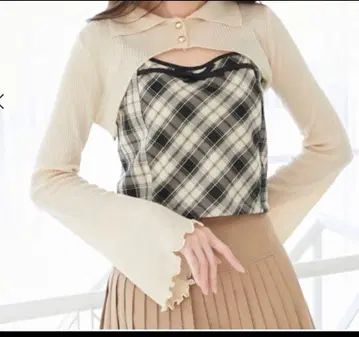 MAJESTIC LEGON 체크 무늬 상의 스커트