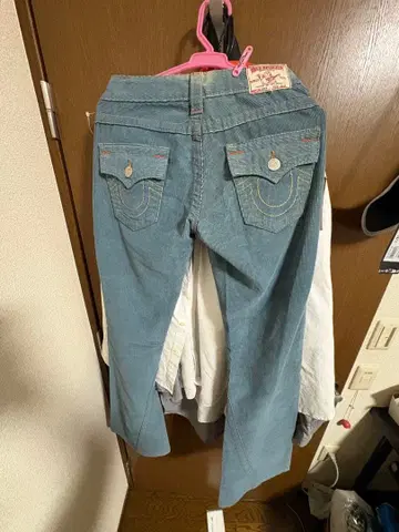 트루 릴리전 라이트 블루 플레어 데님