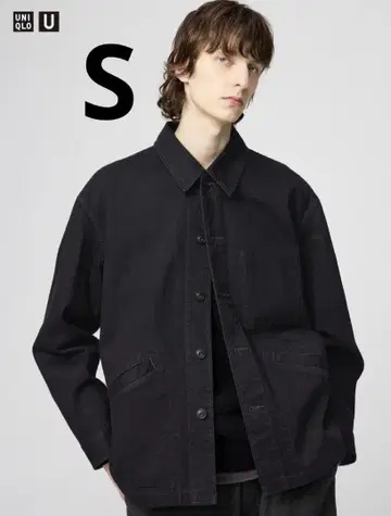 UNIQLO U 오버 사이즈 컬러 데님 자켓 블랙 S