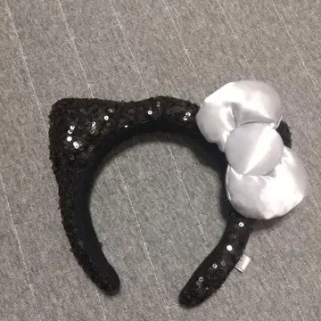 헬로키티 스팽글 머리띠 블랙