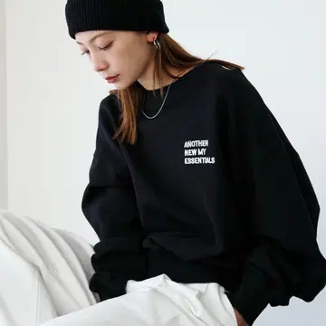 ANME 로고 자수 ANME 쭈리 맨투맨 상의