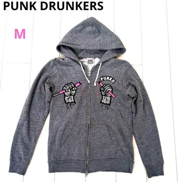 PUNK DRUNKERS 여성용 후드티 자수 집업 M 새상품급