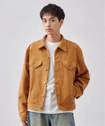 페이크 스웨이드 트래커 자켓