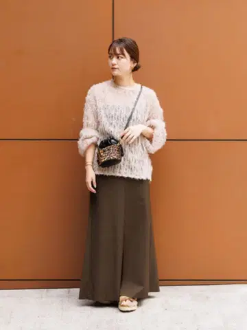 Rouge vif la cle 루즈비프 스커트 브라운